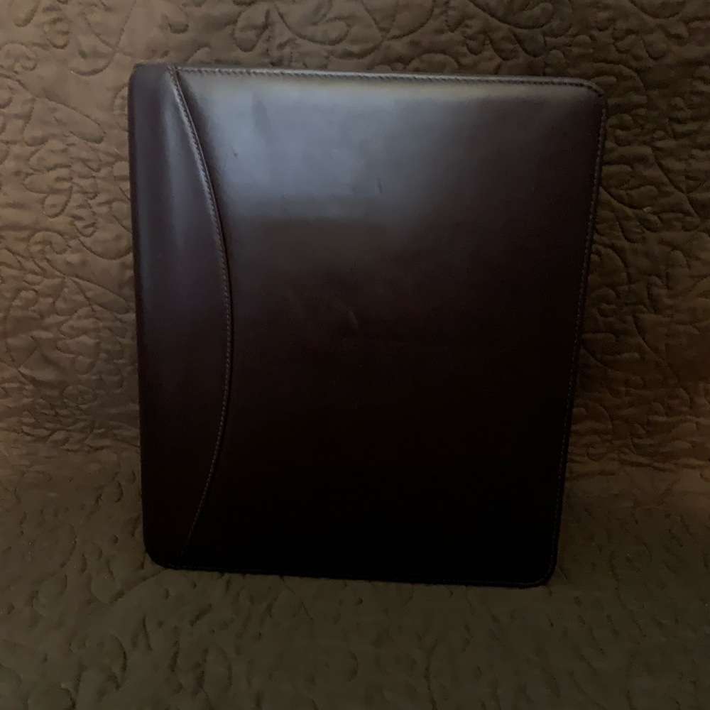 Brown leather planner
